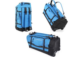 Opvouwbare Reistas 86L Blauw met Wielen | 53% Korting