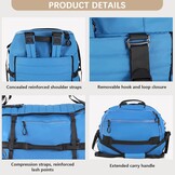 CONTAIL 86L Opvouwbare Reistas met Wielen en Gewatteerde Bodem - Blauw