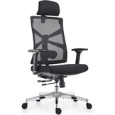 HOLLUDLE Ergonomische bureaustoel met adaptieve rugleuning, hoge rugleuning computerbureaustoel met 4D-armleuningen, verstelbare zitdiepte, lendensteun en 2D-hoofdsteun, draaibare taakstoel, wit