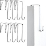 Set van 8 RVS Deurhaken - 5 cm diep - Zilver