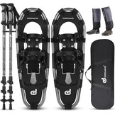 Odoland 4-in-1 Sneeuwschoen Set voor Dames en Heren - Inclusief Stokken, Gaiters en Tas - Verkrijgbaar in 54cm/63cm/76cm