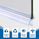 Douchedeur Afdichting 2 x 80 cm voor 4/5/6 mm Glasdikte Transparant