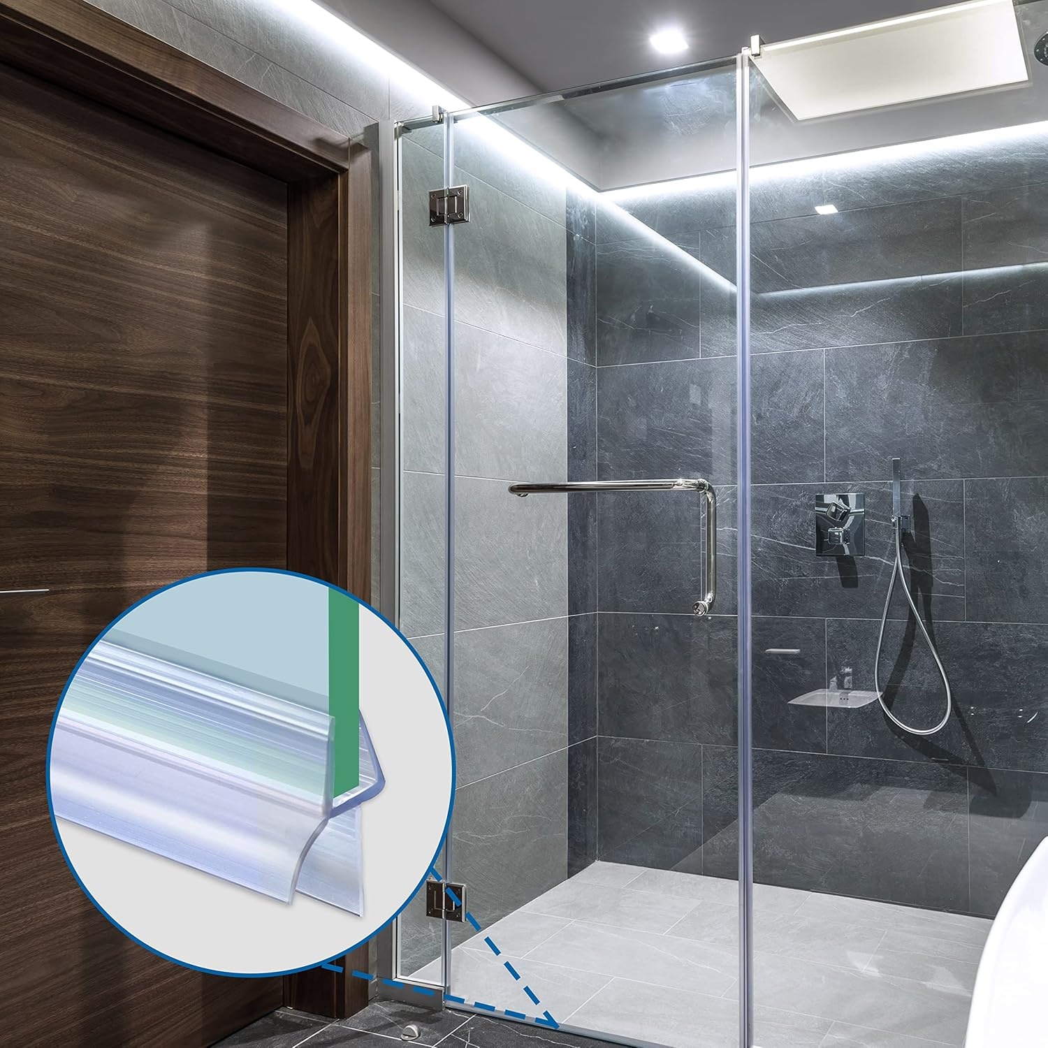 Douchedeur Afdichting 2 x 80 cm voor 4/5/6 mm Glasdikte Transparant