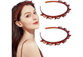 Haarbanden met Clips Set van 2 - Rood (71% Korting)