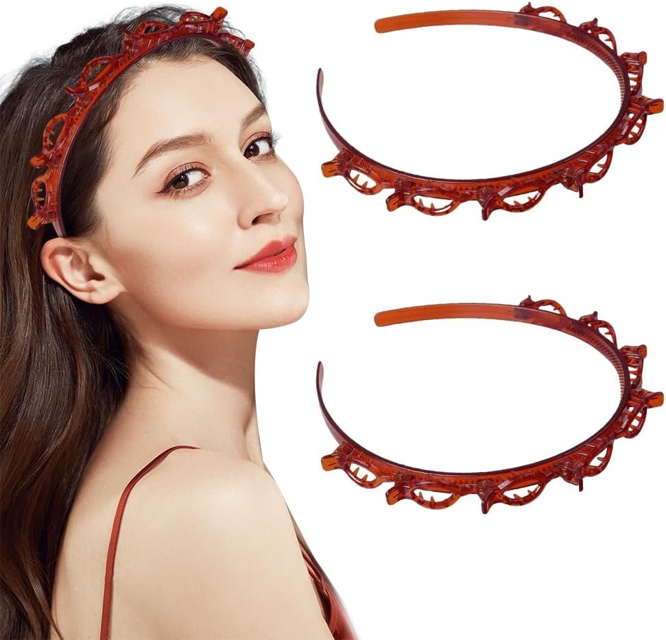 Haarbanden met Clips Rood (Set van 2) - 73% Korting