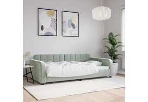 vidaXL Slaapbank Fluweel Lichtgrijs 100x200 cm | -35%