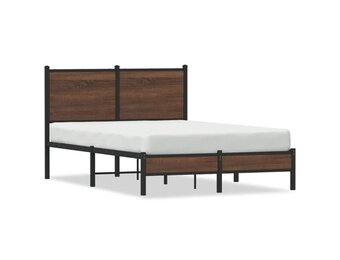 vidaXL Bedframe zonder matras metaal bruin eikenkleurig 120x200 cm