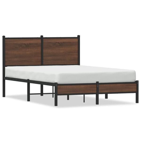 vidaXL Bedframe zonder matras metaal bruin eikenkleurig 120x200 cm