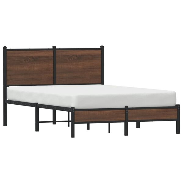 vidaXL Bedframe zonder matras metaal bruin eikenkleurig 120x200 cm