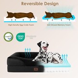 EHEYCIGA Orthopedisch Hondenbed Middelgrote Honden, Memory Foam Wasbaar en Waterdicht Hondenmand met 4 Randen, Hondenbank Hondenbank Antislip, Zwart, 106.5x76x18.5 cm