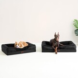 EHEYCIGA Orthopedisch Hondenbed Middelgrote Honden, Memory Foam Wasbaar en Waterdicht Hondenmand met 4 Randen, Hondenbank Hondenbank Antislip, Zwart, 106.5x76x18.5 cm