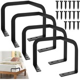 Set van 4 Antislip Matten voor Matrasstabilisatie, Zwart