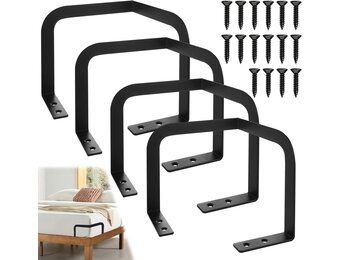 Set van 4 Antislip Matten voor Matrasstabilisatie, Zwart