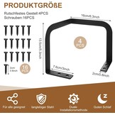 Set van 4 Antislip Matten voor Matrasstabilisatie, Zwart