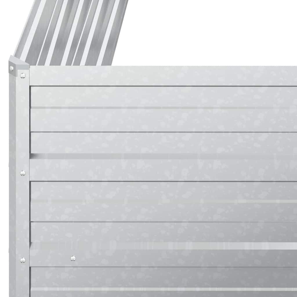 vidaXL Plantenbak verhoogd 100x40x77 cm gegalvaniseerd staal zilver