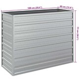 vidaXL Plantenbak verhoogd 100x40x77 cm gegalvaniseerd staal zilver