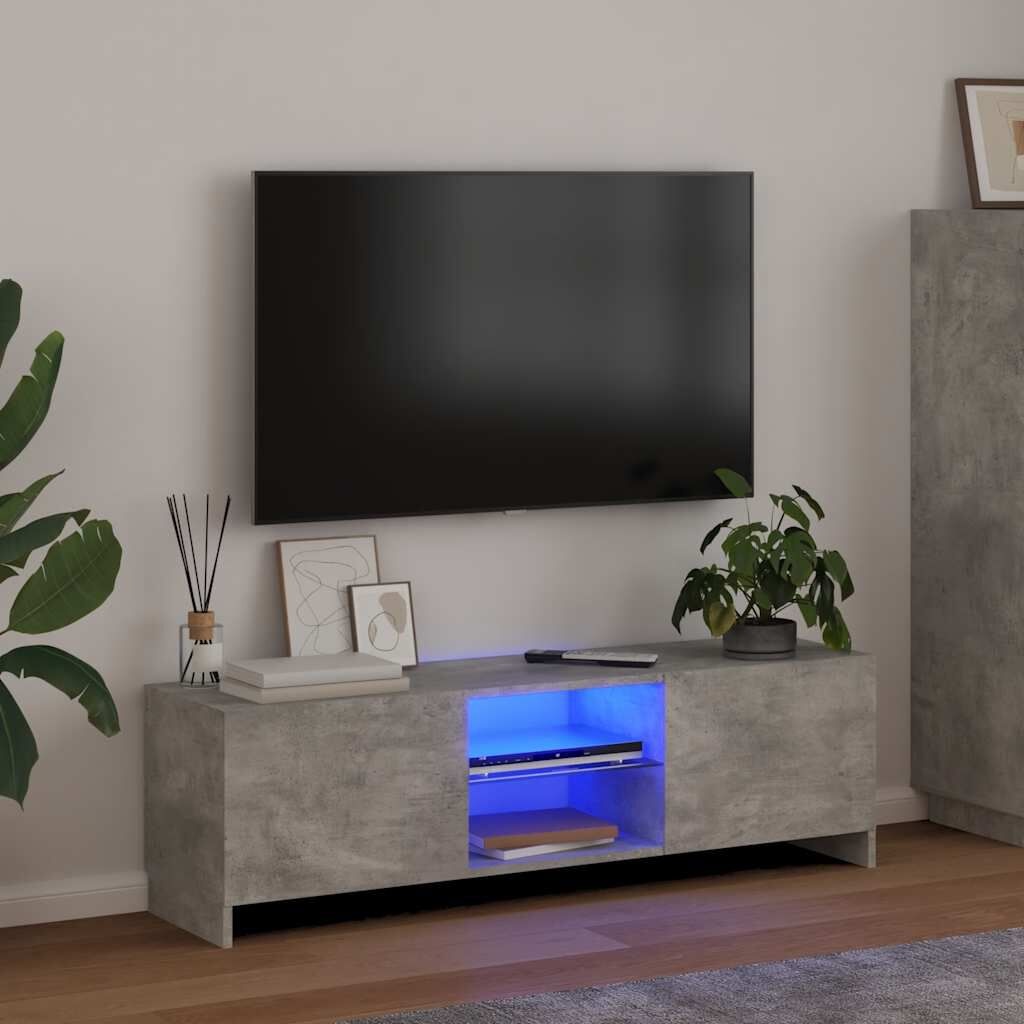 vidaXL Tv-meubel met LED-verlichting 120x30x35,5 cm betongrijs