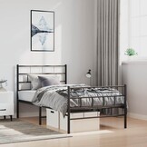 vidaXL Bedframe met hoofd- en voeteneinde metaal zwart 100x200 cm