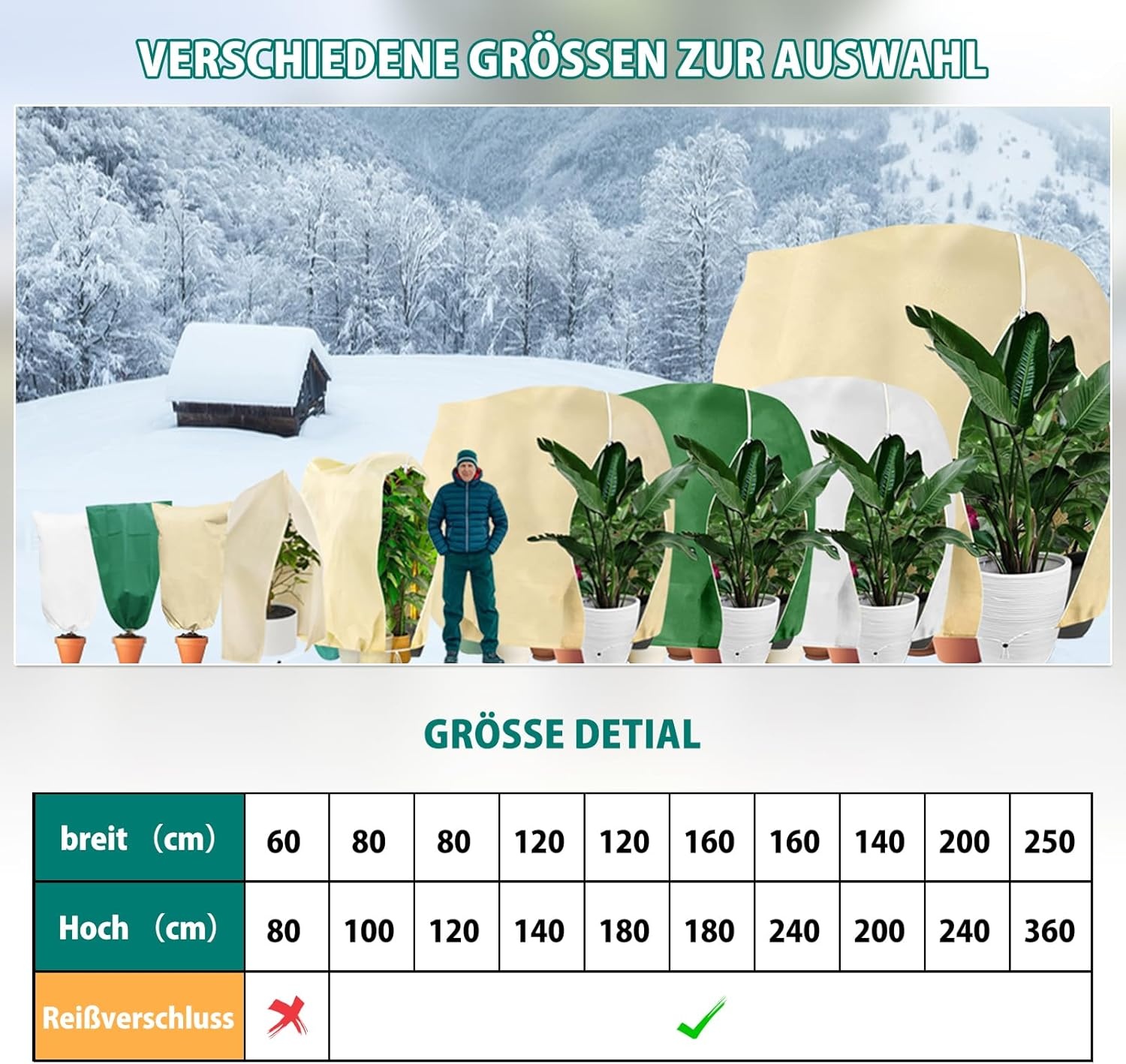 Winter Plantenhoes Beige 160x240 cm - 84% Korting!
