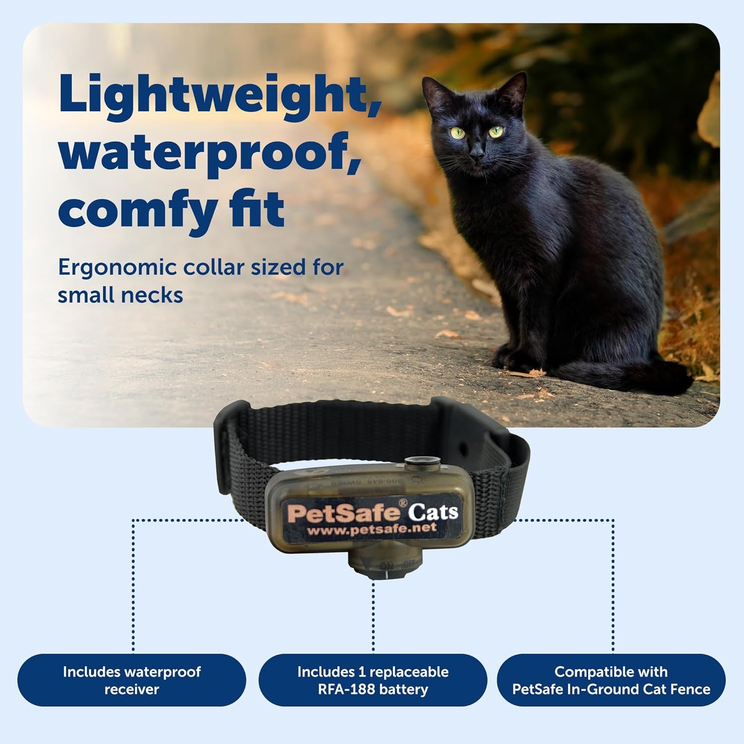 PetSafe Extra Halsband voor Katten - 4 Stimulatieniveaus, Lichtgewicht, Anti-verstikking, Batterijgevoed