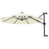 vidaXL Wandparasol met metalen paal 300 cm zandkleurig