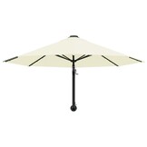 vidaXL Wandparasol met metalen paal 300 cm zandkleurig