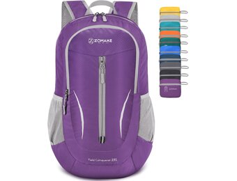 ZOMAKE Ultra Lichtgewicht Opvouwbare Rugzak 25L,Kleine Rugzak Waterdichte Wandelrugzak,Pakbare Rugzak voor Dames En Heren,Outdoor Wandelen Camping Wandelen Reizen