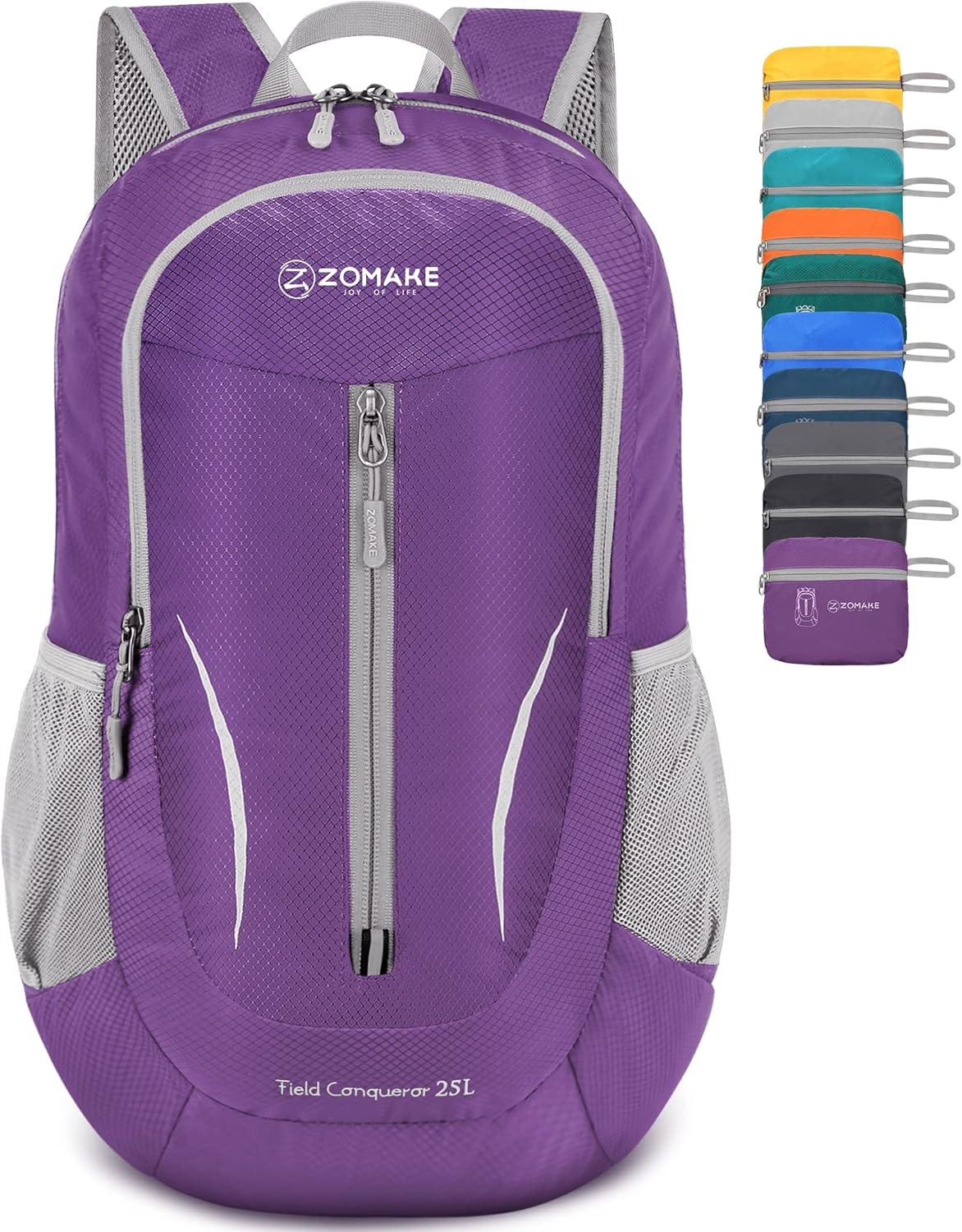 ZOMAKE Ultra Lichtgewicht Opvouwbare Rugzak 25L,Kleine Rugzak Waterdichte Wandelrugzak,Pakbare Rugzak voor Dames En Heren,Outdoor Wandelen Camping Wandelen Reizen