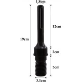 SDS Max Adapter voor Kernboor met 1-1/4" UNC schroefdraad - 190mm