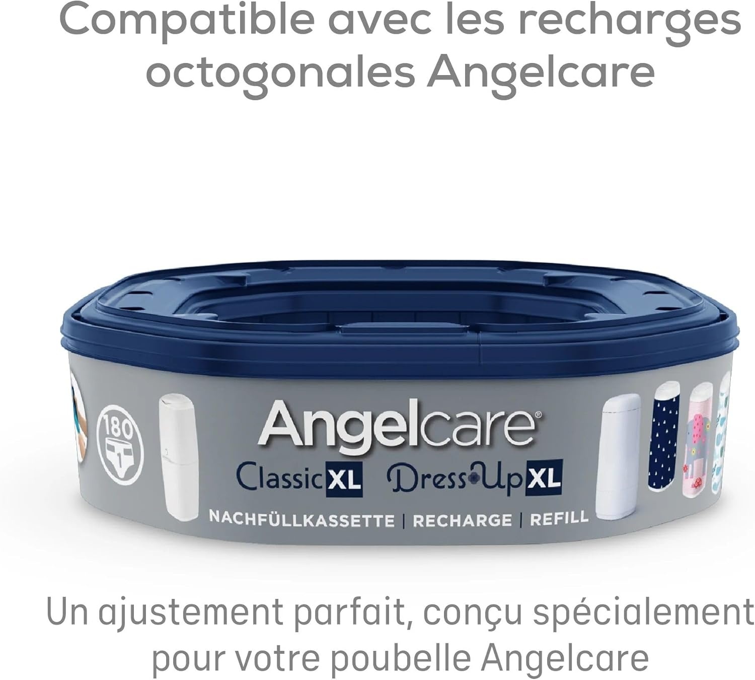 Angelcare - Dress Up luieremmer, wit, XL
