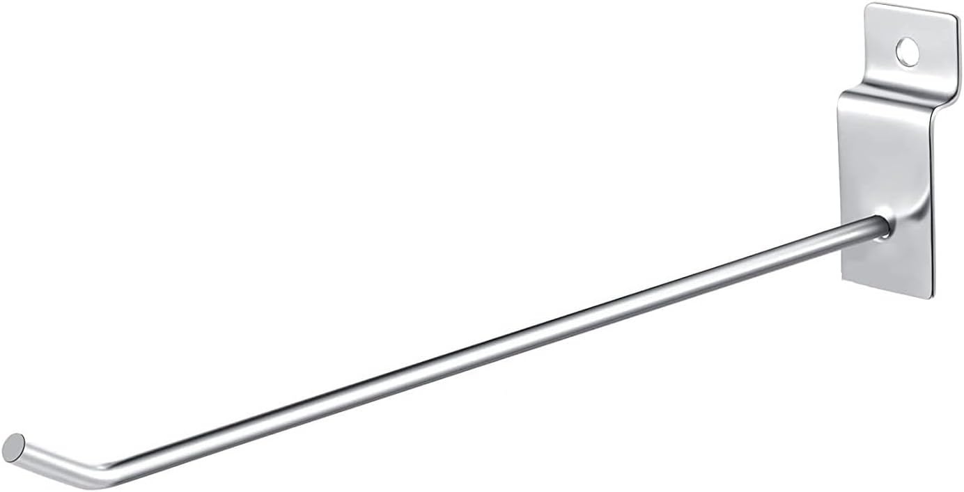 uyoyous Lamellenwandhaken, 30 cm, 4,2 mm dik, metalen wandhaken, displayhaak, lamellenwand, slingwall-haken, accessoires voor winkel, garage, detailhandel, 100 stuks