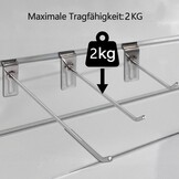 uyoyous Lamellenwandhaken, 30 cm, 4,2 mm dik, metalen wandhaken, displayhaak, lamellenwand, slingwall-haken, accessoires voor winkel, garage, detailhandel, 100 stuks
