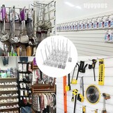 uyoyous Lamellenwandhaken, 30 cm, 4,2 mm dik, metalen wandhaken, displayhaak, lamellenwand, slingwall-haken, accessoires voor winkel, garage, detailhandel, 100 stuks