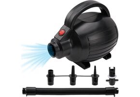FBSPORT Elektrische luchtpomp, 600 W, elektrische luchtpomp met 4 sproeiers, opblazen en leeglopen, elektrische pomp voor airtrack-mat, luchtmatras, banken, zwemringen, boten, yogaballen, zwembad