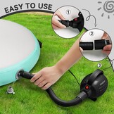 FBSPORT Elektrische luchtpomp, 600 W, elektrische luchtpomp met 4 sproeiers, opblazen en leeglopen, elektrische pomp voor airtrack-mat, luchtmatras, banken, zwemringen, boten, yogaballen, zwembad