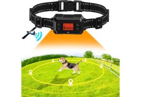Draadloze GPS Hondenomheining voor buiten met Halsband | IPX7 Waterdicht | Radius 30-999m | Oplaadbaar | Zwart