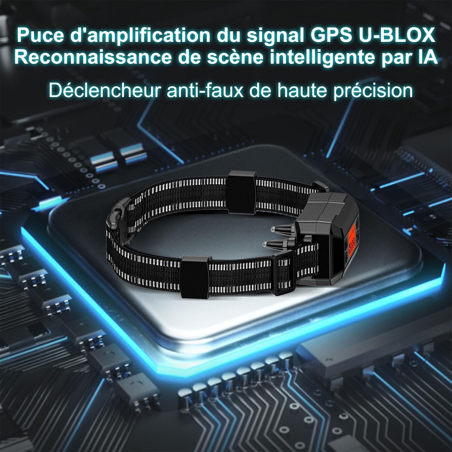 Draadloze GPS Hondenomheining voor buiten met Halsband | IPX7 Waterdicht | Radius 30-999m | Oplaadbaar | Zwart