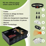Draadloze GPS Hondenomheining voor buiten met Halsband | IPX7 Waterdicht | Radius 30-999m | Oplaadbaar | Zwart