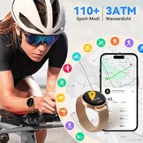 Smartwatch dames en heren met AMOLED display en telefoonfunctie - Goud