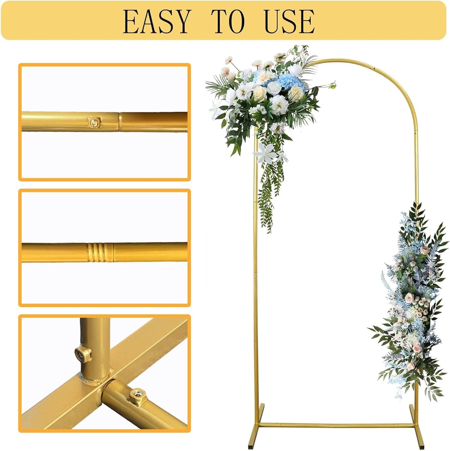 1,8 m bruiloftsboog - elegante bruiloftsboog voor ceremonie, perfect voor bruiloften, tuinfeesten en feesten