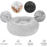 Hondenbed Kattenbed Fluffy Rond Gemaakt van Pluche - Donut Knuffelbaar Hondenkussen Hondenmand Wasbaar M/L/XL voor Kleine, Middelgrote en Grote Honden, Katten en Andere Huisdieren - Maat 60.00 x 60.00 x 20.00 cm (L x W x H)