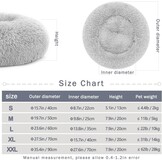 Hondenbed Kattenbed Fluffy Rond Gemaakt van Pluche - Donut Knuffelbaar Hondenkussen Hondenmand Wasbaar M/L/XL voor Kleine, Middelgrote en Grote Honden, Katten en Andere Huisdieren - Maat 60.00 x 60.00 x 20.00 cm (L x W x H)