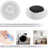 Hondenbed Kattenbed Fluffy Rond Gemaakt van Pluche - Donut Knuffelbaar Hondenkussen Hondenmand Wasbaar M/L/XL voor Kleine, Middelgrote en Grote Honden, Katten en Andere Huisdieren - Maat 60.00 x 60.00 x 20.00 cm (L x W x H)