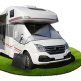 Camper Windschermhoes Zilver met Rits voor Fiat Ducato, Peugeot Boxer, Citroën Jumper X250/290 (2006-2024)
