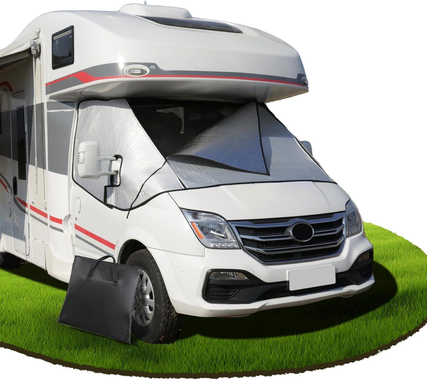 Camper Windschermhoes Zilver met Rits voor Fiat Ducato, Peugeot Boxer, Citroën Jumper X250/290 (2006-2024)