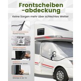 Camper Windschermhoes Zilver met Rits voor Fiat Ducato, Peugeot Boxer, Citroën Jumper X250/290 (2006-2024)