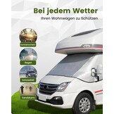 Camper Windschermhoes Zilver met Rits voor Fiat Ducato, Peugeot Boxer, Citroën Jumper X250/290 (2006-2024)
