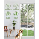 Auxmir Magnetisch muggennet, 80 x 200 cm, gordijn tegen insecten, voordeur, terrasdeur, luchtdoorlatend, automatische sluiting met fijn net, wit