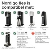 Nordiqo Roestvrijstalen Waterfles 1L - Zwart (2-Pack) | Compatibel met Aarke Carbonator 3 & SodaStream