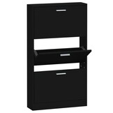 vidaXL Schoenenkast 59x17x108 cm bewerkt hout zwart